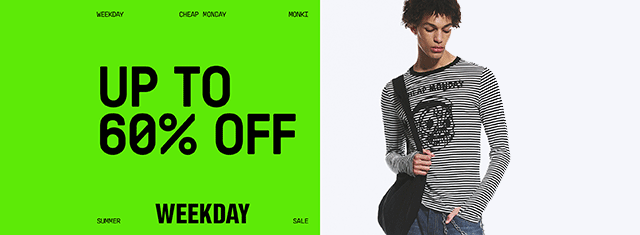 Weekday top clothes jeans mode tøj trousers strik overdel trøje nederdel bukser kjole sweater students student discount