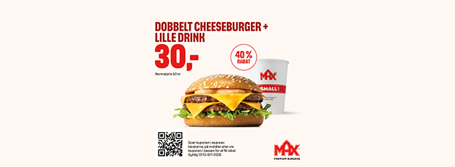 fastfood MAX fast food aftensmad max maxburger MAX Burgers burgere takeaway studerende studierabat