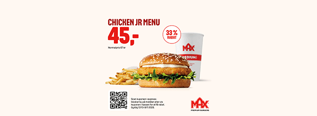 takeaway MAX aftensmad maxburger fastfood MAX Burgers burgere fast food max studerende studierabat