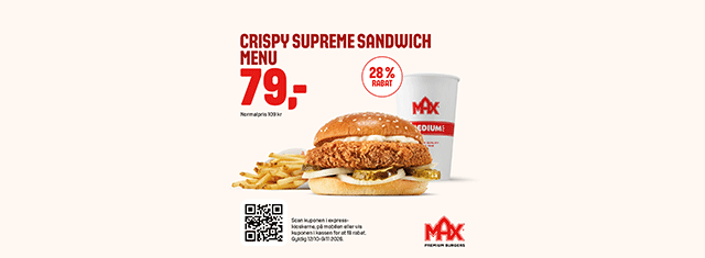 takeaway fastfood fast food burgere aftensmad maxburger MAX Burgers MAX max studerende studierabat